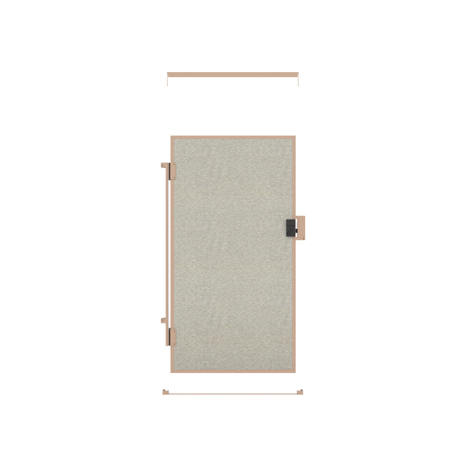 Left Swing Door (80x200 cm) Frame Grey Beige, Panel Blue