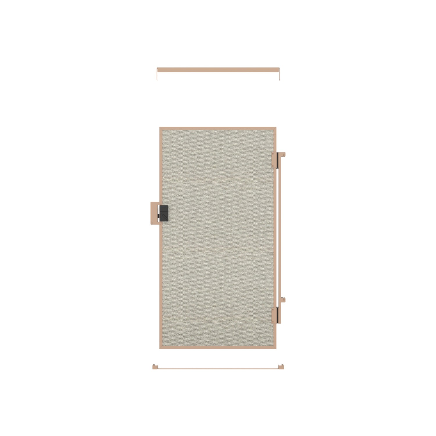 Right Swing Door (80x200 cm) Frame Grey Beige, Panel Blue