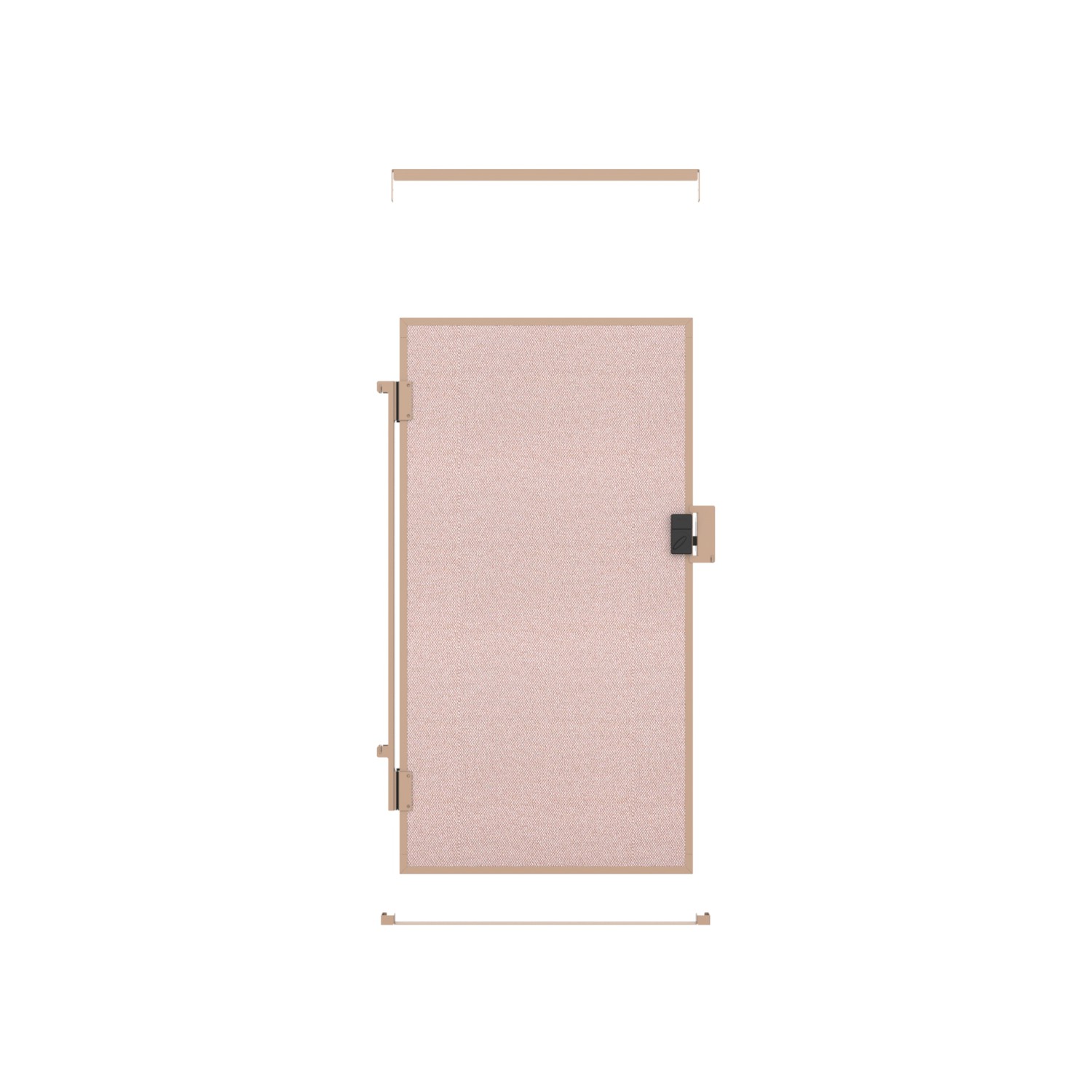 Left Swing Door (80x200 cm) Frame Grey Beige, Panel Pink
