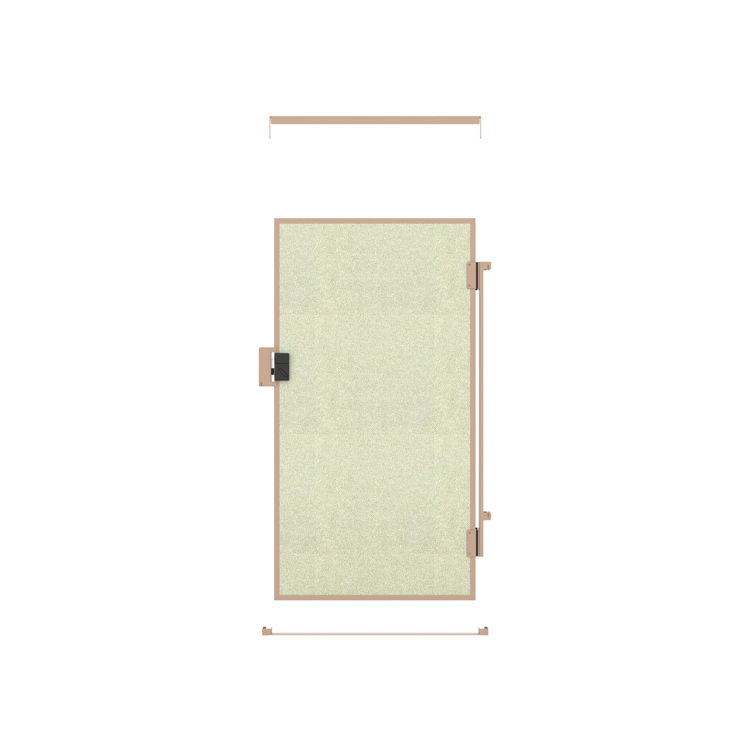 Right Swing Door (80x200 cm) Frame Grey Beige, Panel Green