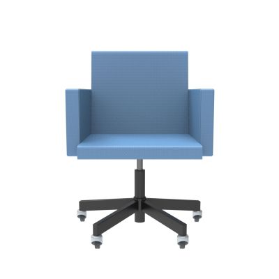Lensvelt Atelier Van Lieshout Office Chair With Armrests Blue Horizon 040 Black (RAL9005) Soft Rolls