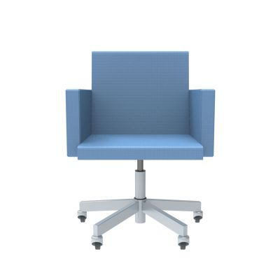 Lensvelt Atelier Van Lieshout Office Chair With Armrests Blue Horizon 040 Galvanized Soft Rolls
