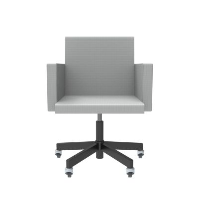 Lensvelt Atelier Van Lieshout Office Chair With Armrests Breeze Light Grey 171 Black (RAL9005) Soft Rolls