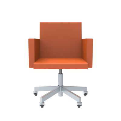 Lensvelt Atelier Van Lieshout Office Chair With Armrests Burn Orange 102 Galvanized Soft Rolls