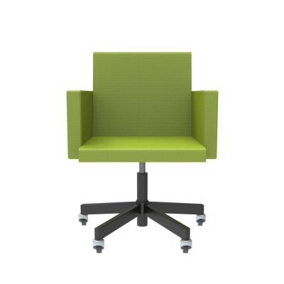 Lensvelt Atelier Van Lieshout Office Chair With Armrests Fairway Green 020 Black (RAL9005) Soft Rolls