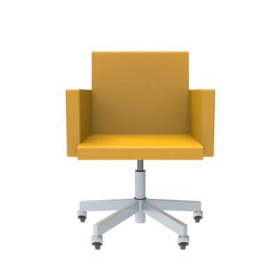 Lensvelt Atelier Van Lieshout Office Chair With Armrests Lemon Yellow 051 Galvanized Soft Rolls
