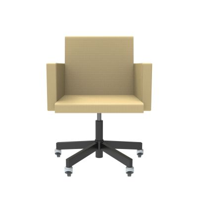 Lensvelt Atelier Van Lieshout Office Chair With Armrests Light Brown 141 Black (RAL9005) Soft Rolls