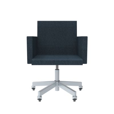 Lensvelt Atelier Van Lieshout Office Chair With Armrests Moss Night Blue 45 Galvanized Soft Rolls