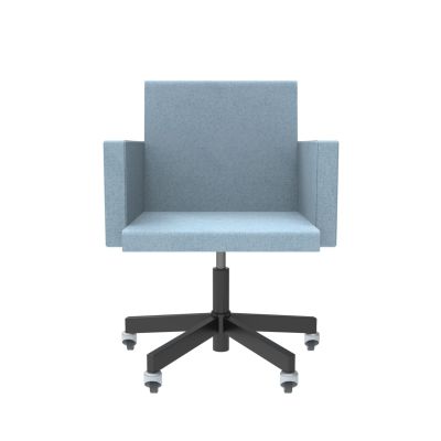 Lensvelt Atelier Van Lieshout Office Chair With Armrests Moss Pastel Blue 40 Black (RAL9005) Soft Rolls