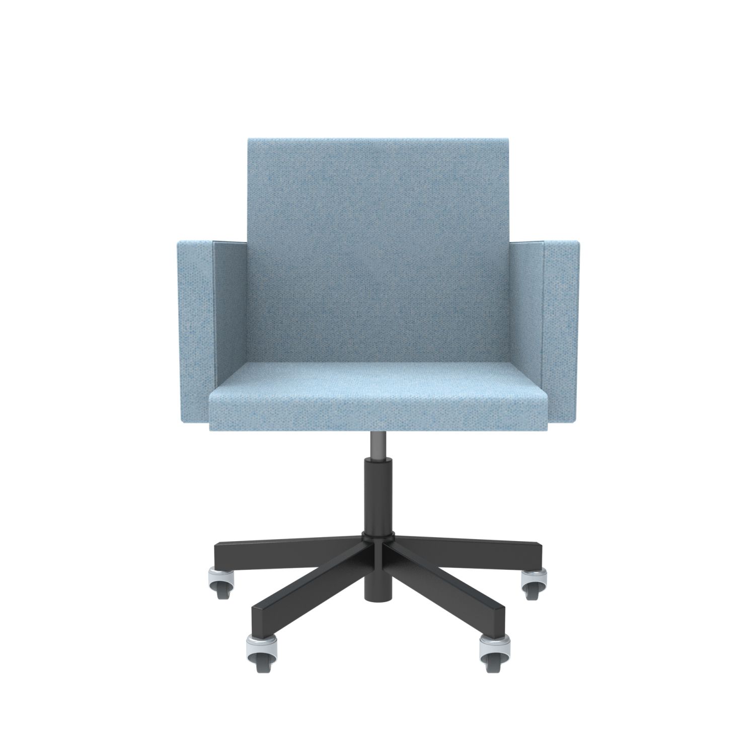 lensvelt atelier van lieshout office chair with armrests moss pastel blue 40 black ral9005 soft rolls