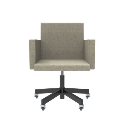 Lensvelt Atelier Van Lieshout Office Chair With Armrests Moss Stone Grey 11 Black (RAL9005) Soft Rolls