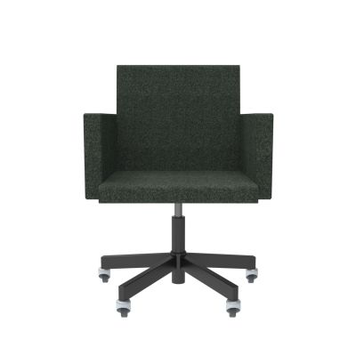 Lensvelt Atelier Van Lieshout Office Chair With Armrests Moss Summer Green 38 Black (RAL9005) Soft Rolls