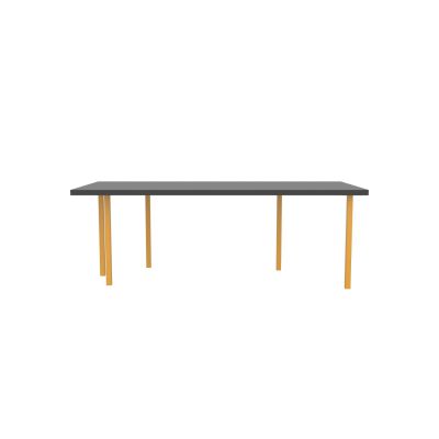 Lensvelt B-Brand Table Five Fixed Heigt 103x218 HPL Black 50 mm (Price level 1) Yellow RAL1004