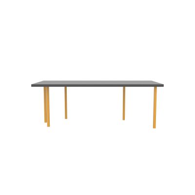 Lensvelt B-Brand Table Five Fixed Heigt 103x218 HPL Black 50 mm (Price level  3 - No Fingerprints) Yellow RAL1004