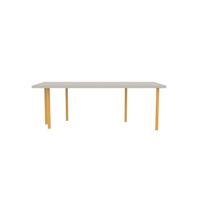 Lensvelt B-Brand Table Five Fixed Heigt 103x218 HPL White 50 mm (Price level 1) Yellow RAL1004