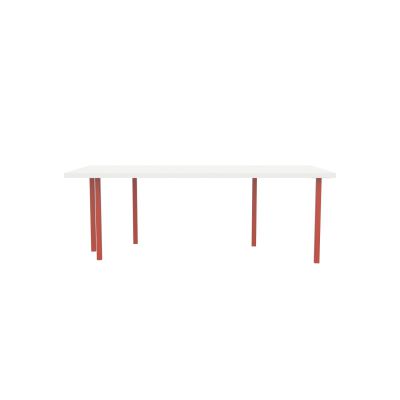 Lensvelt B-Brand Table Five Fixed Heigt 103x218 HPL White 50 mm (Price level  3 - No Fingerprints) Vermilion Red RAL2002