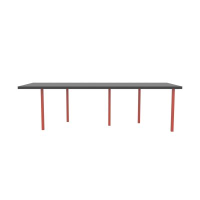 Lensvelt B-Brand Table Five Fixed Heigt 103x264 HPL Black 50 mm (Price level 1) Vermilion Red RAL2002