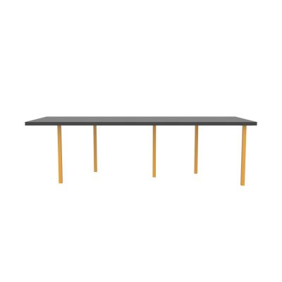 Lensvelt B-Brand Table Five Fixed Heigt 103x264 HPL Black 50 mm (Price level 1) Yellow RAL1004