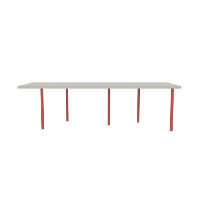 Lensvelt B-Brand Table Five Fixed Heigt 103x264 HPL White 50 mm (Price level 1) Vermilion Red RAL2002