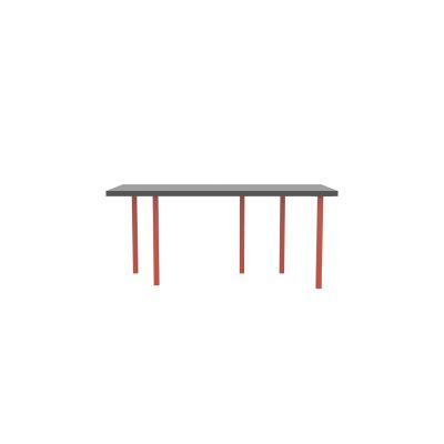 Lensvelt B-Brand Table Five Fixed Heigt 80x172 HPL Black 50 mm (Price level  3 - No Fingerprints) Vermilion Red RAL2002