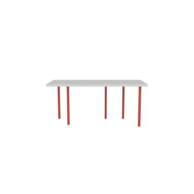 Lensvelt B-Brand Table Five Fixed Heigt 80x172 HPL White 50 mm (Price level 1) Vermilion Red RAL2002