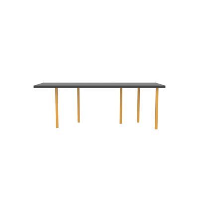 Lensvelt B-Brand Table Five Fixed Heigt 80x218 HPL Black 50 mm (Price level 1) Yellow RAL1004