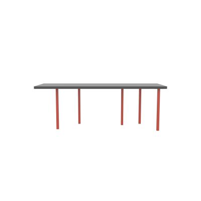 Lensvelt B-Brand Table Five Fixed Heigt 80x218 HPL Black 50 mm (Price level  3 - No Fingerprints) Vermilion Red RAL2002