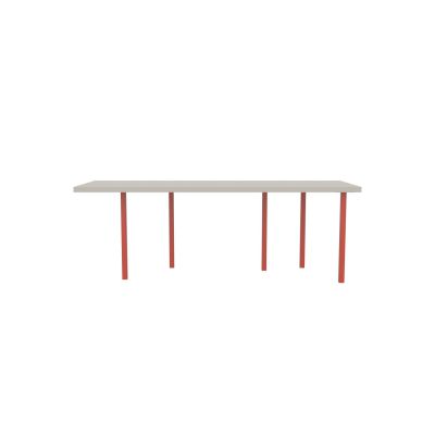 Lensvelt B-Brand Table Five Fixed Heigt 80x218 HPL White 50 mm (Price level 1) Vermilion Red RAL2002