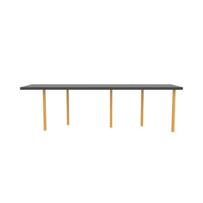 Lensvelt B-Brand Table Five Fixed Heigt 80x264 HPL Black 50 mm (Price level 1) Yellow RAL1004