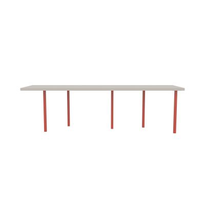 Lensvelt B-Brand Table Five Fixed Heigt 80x264 HPL White 50 mm (Price level 1) Vermilion Red RAL2002