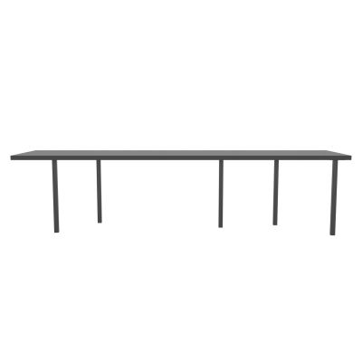 Lensvelt B-Brand Table Five Fixed Heigt 80x310 HPL Black 50 mm (Price level 1) Black RAL9005