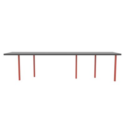 Lensvelt B-Brand Table Five Fixed Heigt 80x310 HPL Black 50 mm (Price level  3 - No Fingerprints) Vermilion Red RAL2002