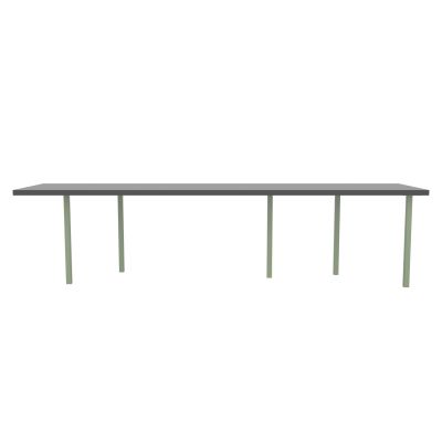 Lensvelt B-Brand Table Five Fixed Heigt 80x310 HPL Black 50 mm (Price level  3 - No Fingerprints) Green RAL6021
