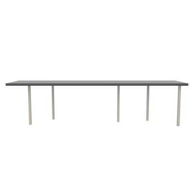 Lensvelt B-Brand Table Five Fixed Heigt 80x310 HPL Black 50 mm (Price level  3 - No Fingerprints) Boring Grey RAL7044