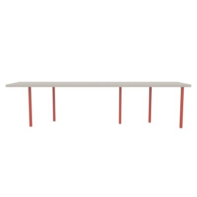 Lensvelt B-Brand Table Five Fixed Heigt 80x310 HPL White 50 mm (Price level 1) Vermilion Red RAL2002