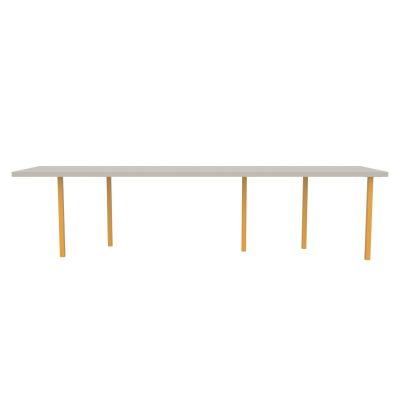 Lensvelt B-Brand Table Five Fixed Heigt 80x310 HPL White 50 mm (Price level 1) Yellow RAL1004