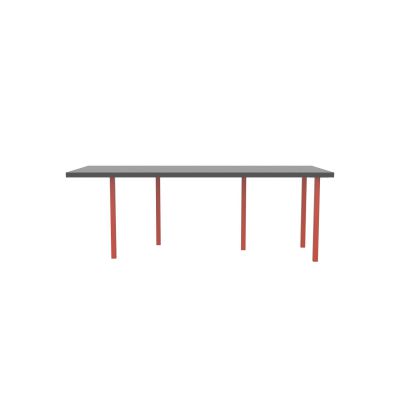 Lensvelt B-Brand Table Five Fixed Heigt 91,5x218 HPL Black 50 mm (Price level  3 - No Fingerprints) Vermilion Red RAL2002