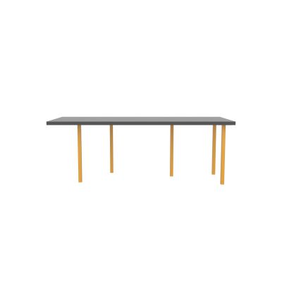 Lensvelt B-Brand Table Five Fixed Heigt 91,5x218 HPL Black 50 mm (Price level  3 - No Fingerprints) Yellow RAL1004