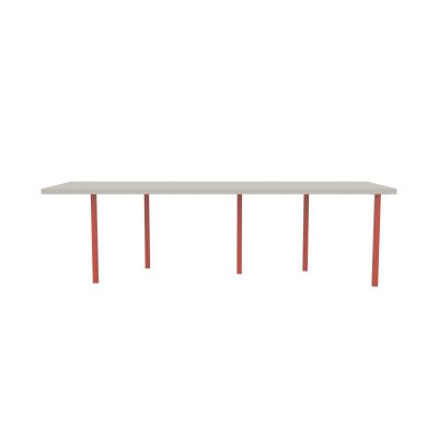 Lensvelt B-Brand Table Five Fixed Heigt 91,5x264 HPL White 50 mm (Price level 1) Vermilion Red RAL2002