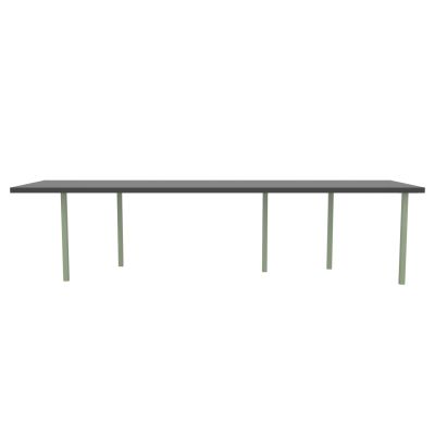 Lensvelt B-Brand Table Five Fixed Heigt 91,5x310 HPL Black 50 mm (Price level 1) Green RAL6021