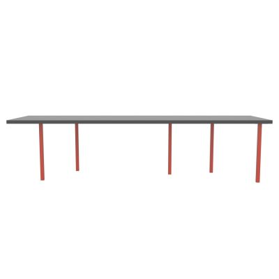 Lensvelt B-Brand Table Five Fixed Heigt 91,5x310 HPL Black 50 mm (Price level  3 - No Fingerprints) Vermilion Red RAL2002