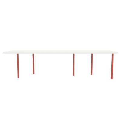 Lensvelt B-Brand Table Five Fixed Heigt 91,5x310 HPL White 50 mm (Price level  3 - No Fingerprints) Vermilion Red RAL2002