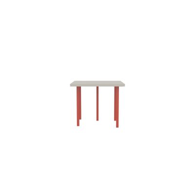 Lensvelt B-Brand Table Five Fixed Heigt 91,5x91,5 HPL White 50 mm (Price level 1) Vermilion Red RAL2002