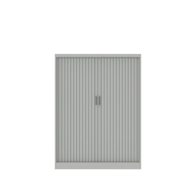 Lensvelt Design Team Tambour Cabinet 120 cm 45 cm x 160 cm (high base) (3 shelves) Light Grey (RAL7035)