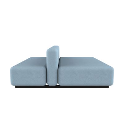 Lensvelt Fabio Novembre Balance Duo Sofa Without Armrest Moss Pastel Blue 40 Black (RAL9005)
