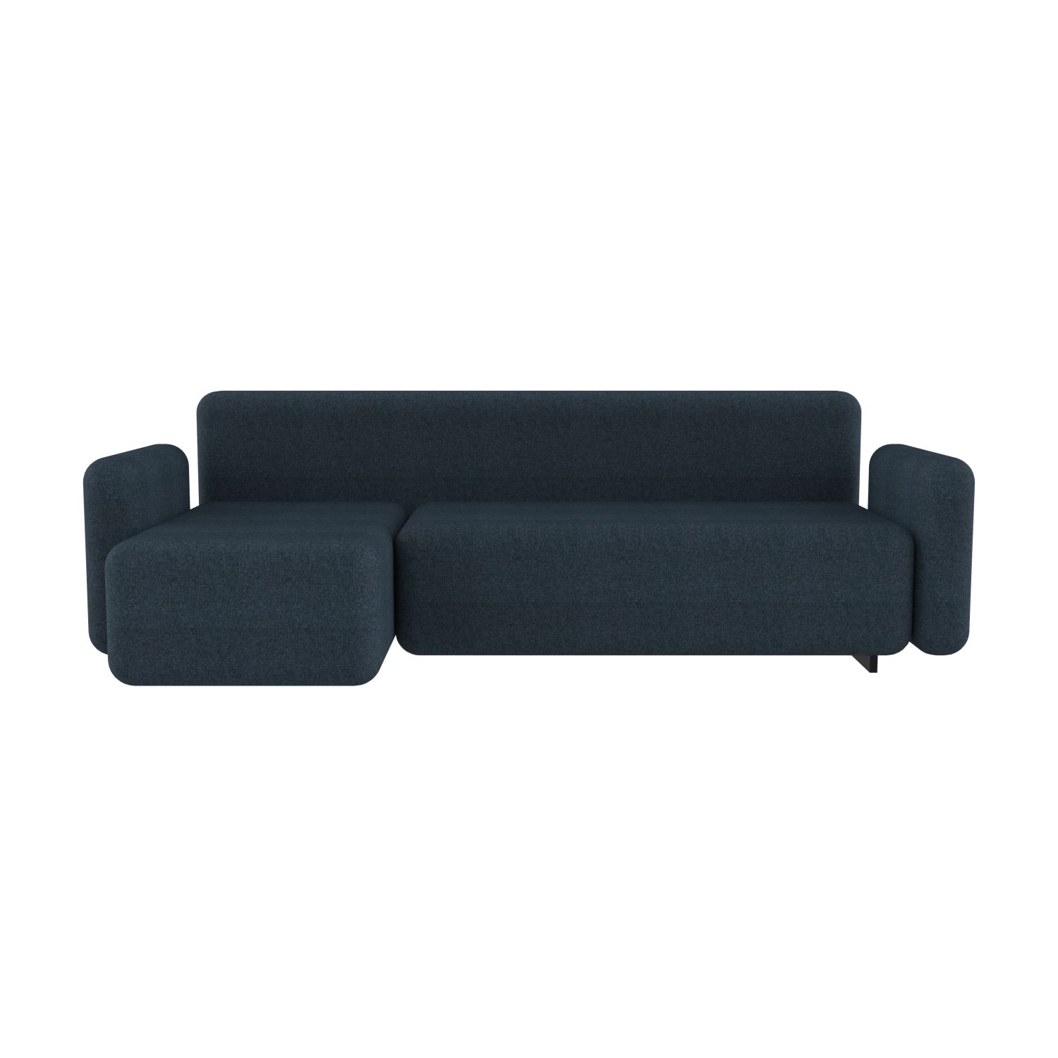 lensvelt fabio novembre balance lounger left with armrest moss night blue 45 black ral9005