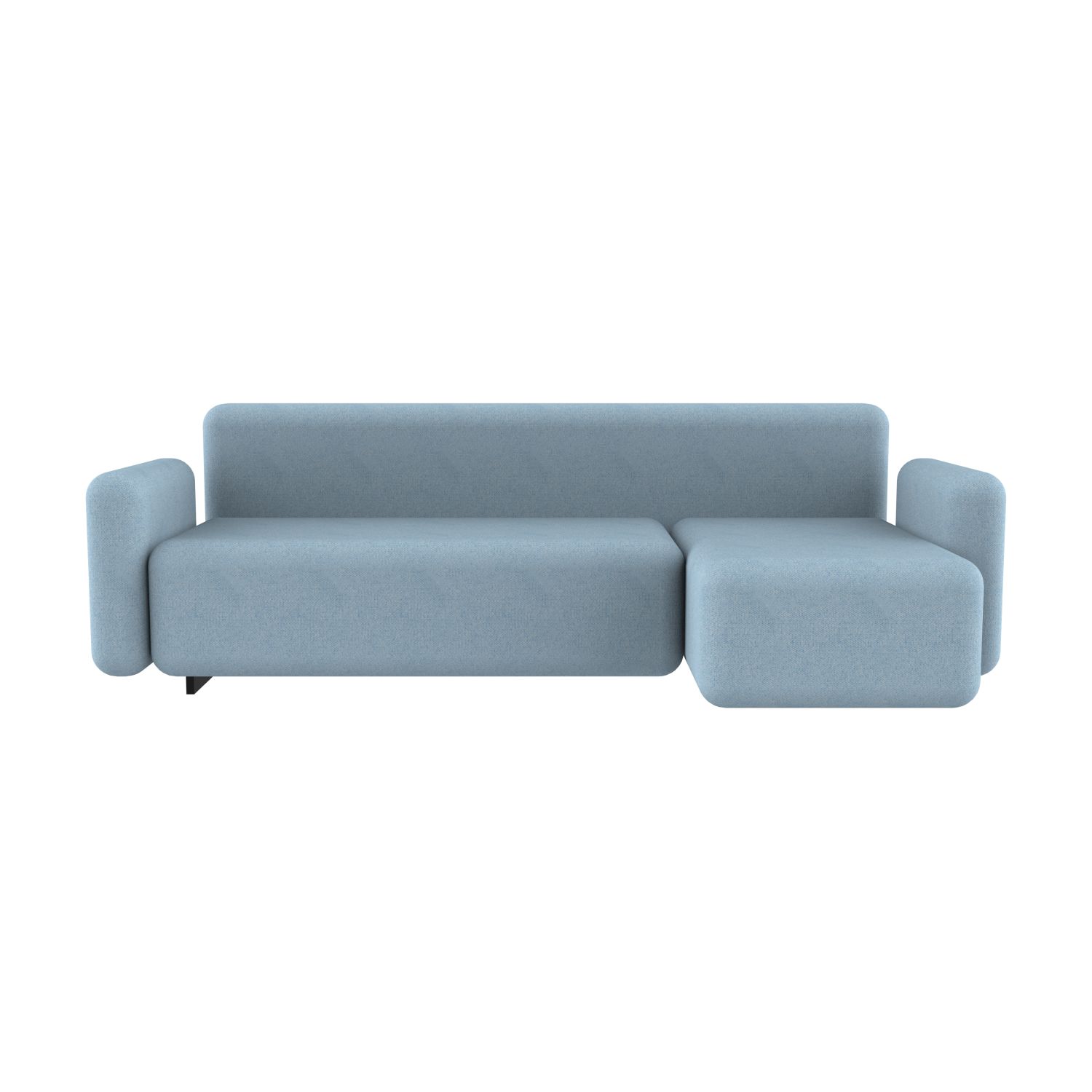 lensvelt fabio novembre balance lounger right with armrest moss pastel blue 40 black ral9005