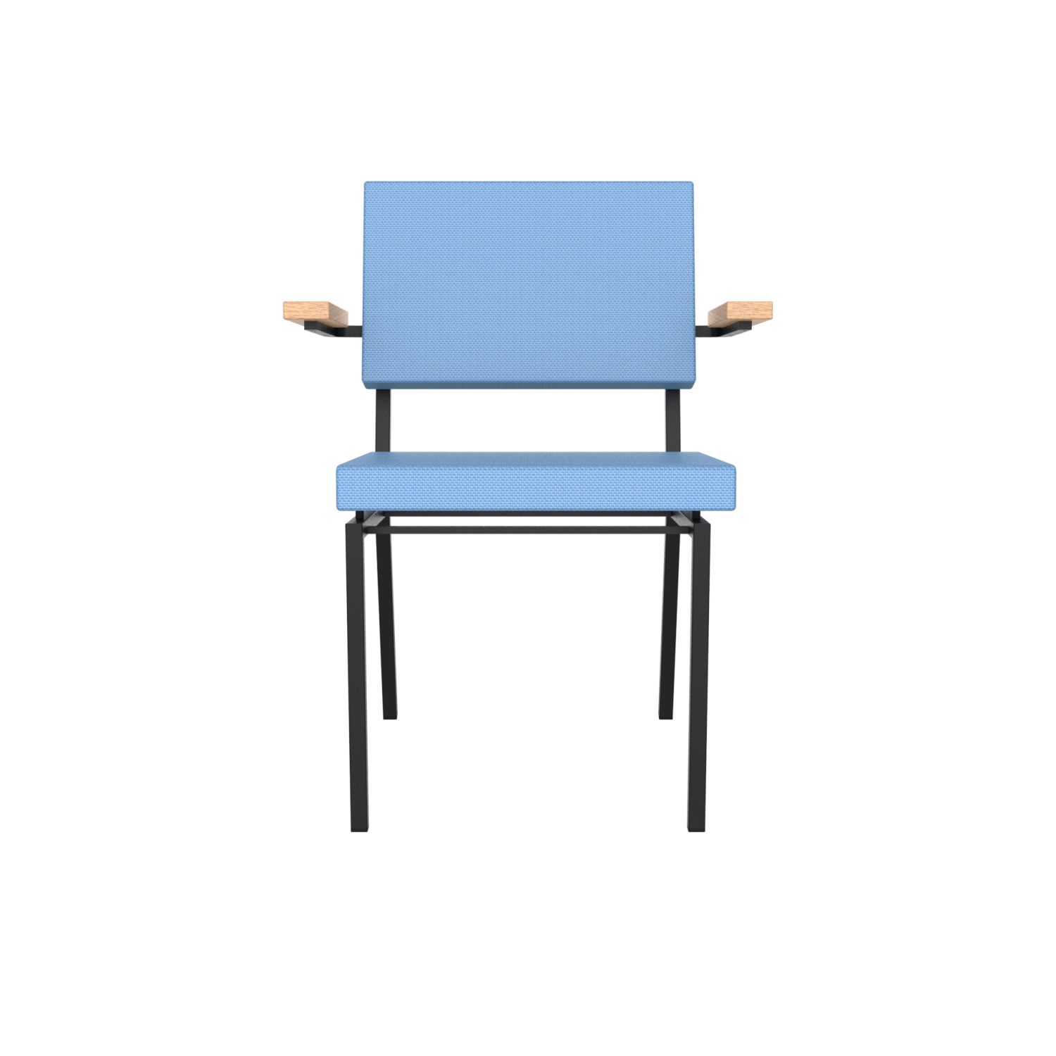 lensvelt gerrit veenendaal chair with armrests blue horizon 040 price level 1 black frame ral9005 hard leg ends