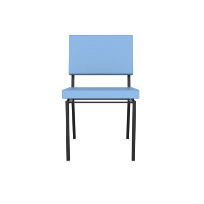 Lensvelt Gerrit Veenendaal Chair Without Armrests Blue Horizon 040 (Price Level 1) Black Frame (RAL9005) Hard Leg Ends