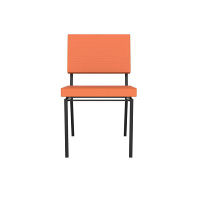 Lensvelt Gerrit Veenendaal Chair Without Armrests Burn Orange 102 (Price Level 1) Black Frame (RAL9005) Hard Leg Ends